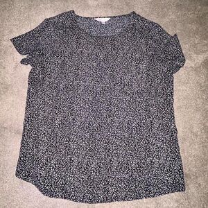 Women's Black and White Floral Top